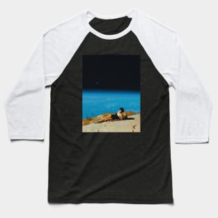 Sunbathing - Space Collage, Retro Futurism, Sci-Fi Baseball T-Shirt